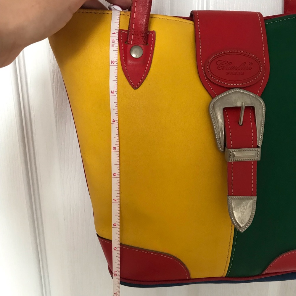Chanline Paris Vtg Leather Tote Bag Shoulder Purse - Picture 5 of 10
